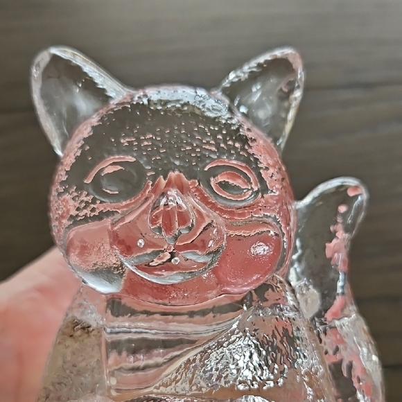 Vintage Clear Glass Cat Figurine - PartyLite - Picture 7 of 8